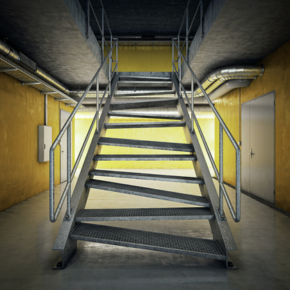 Plakat Treppen sind gefährlich: Unfälle vermeiden